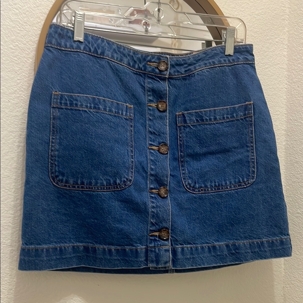 We the Free Denim Button-Front Skirt size 31